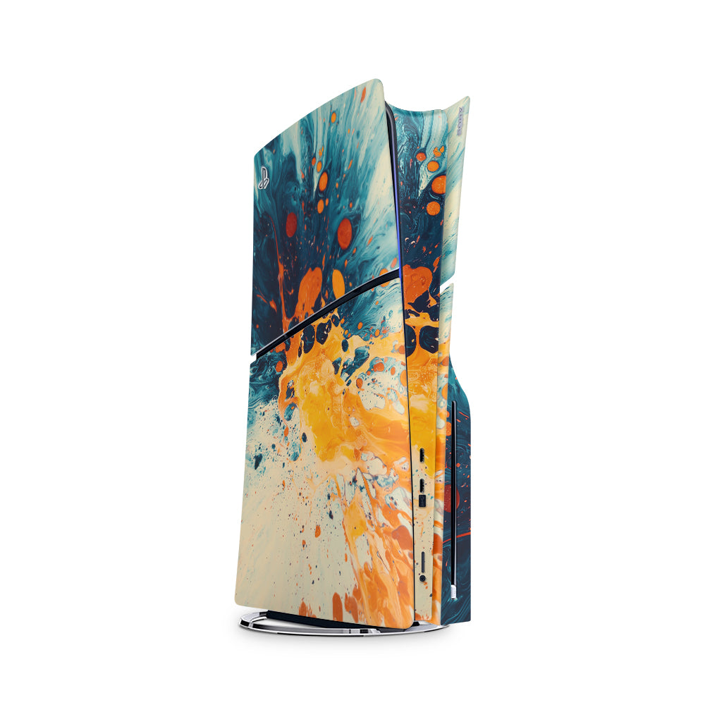 Decal Skin Sticker Compatible with PS5 Slim: Abstract Splash Art
