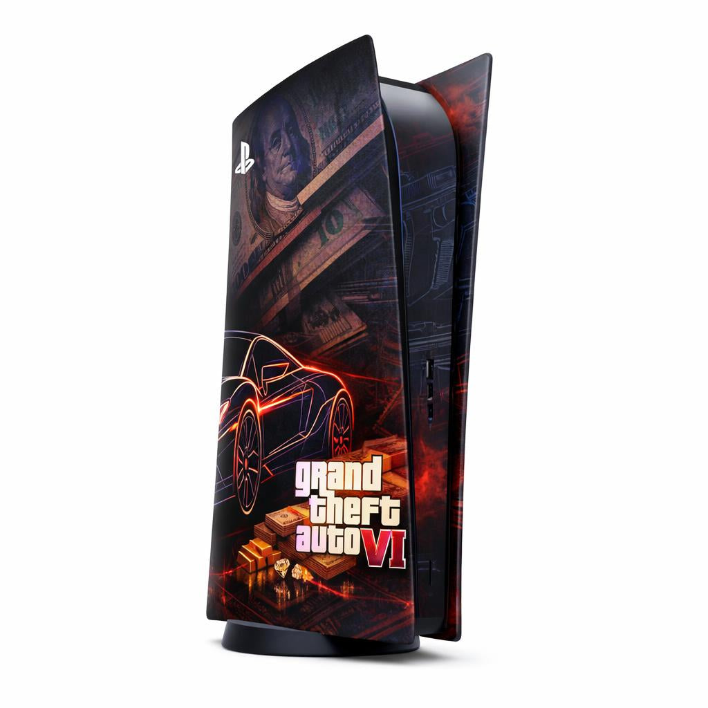 Skin Compatible with PS5 Digital (No Disc): Grand Theft Auto VI Luxury heatmap