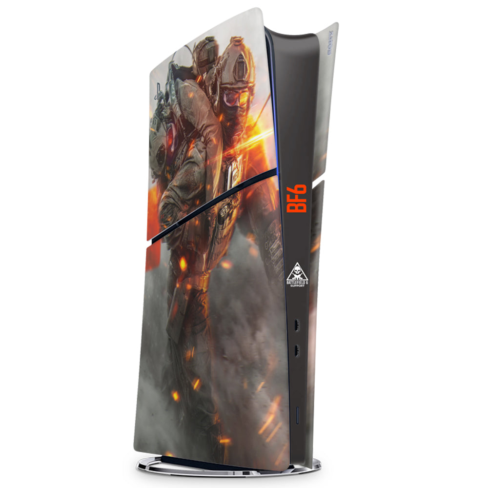 Decal Skin Compatible with PS5 Slim Digital (No Disc): Battlefield 6 Support (Decal Only)