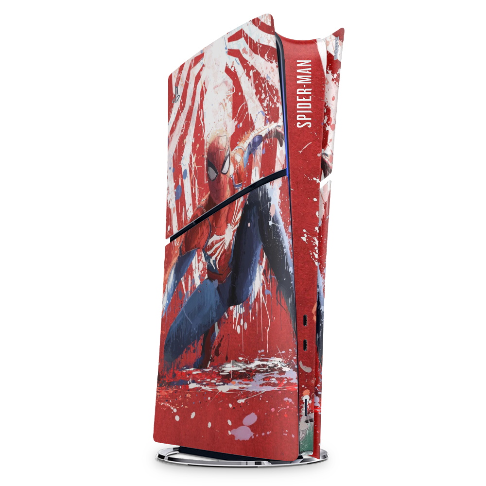 SkinNit Decal Sticker Skin For PS5 Slim Digital : Spider-Man
