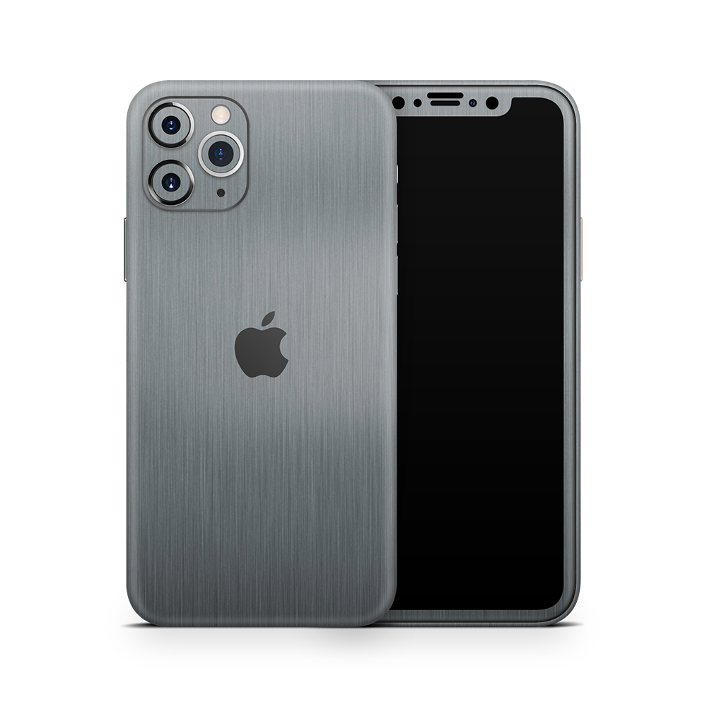 SkinNit Decal Sticker Skin Apple iPhone 11 Pro Brushed Aluminum (Decal Skin)
