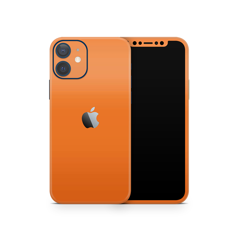 SkinNit Decal Sticker Skin Apple iPhone 12 Matte Orange (Decal Skin)