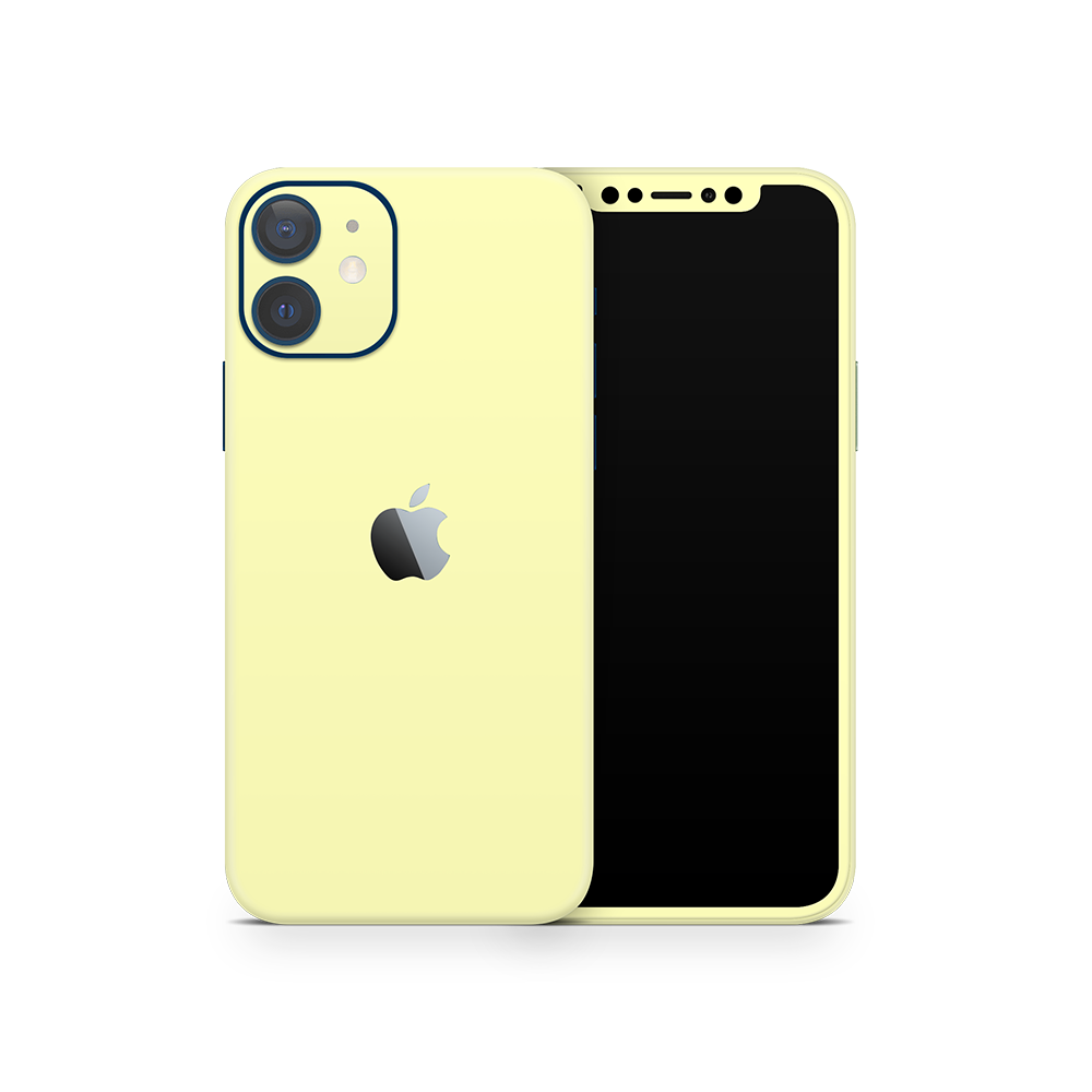 SkinNit Decal Sticker Skin Apple iPhone 12 Mini Pastel Yellow (Decal Skin)
