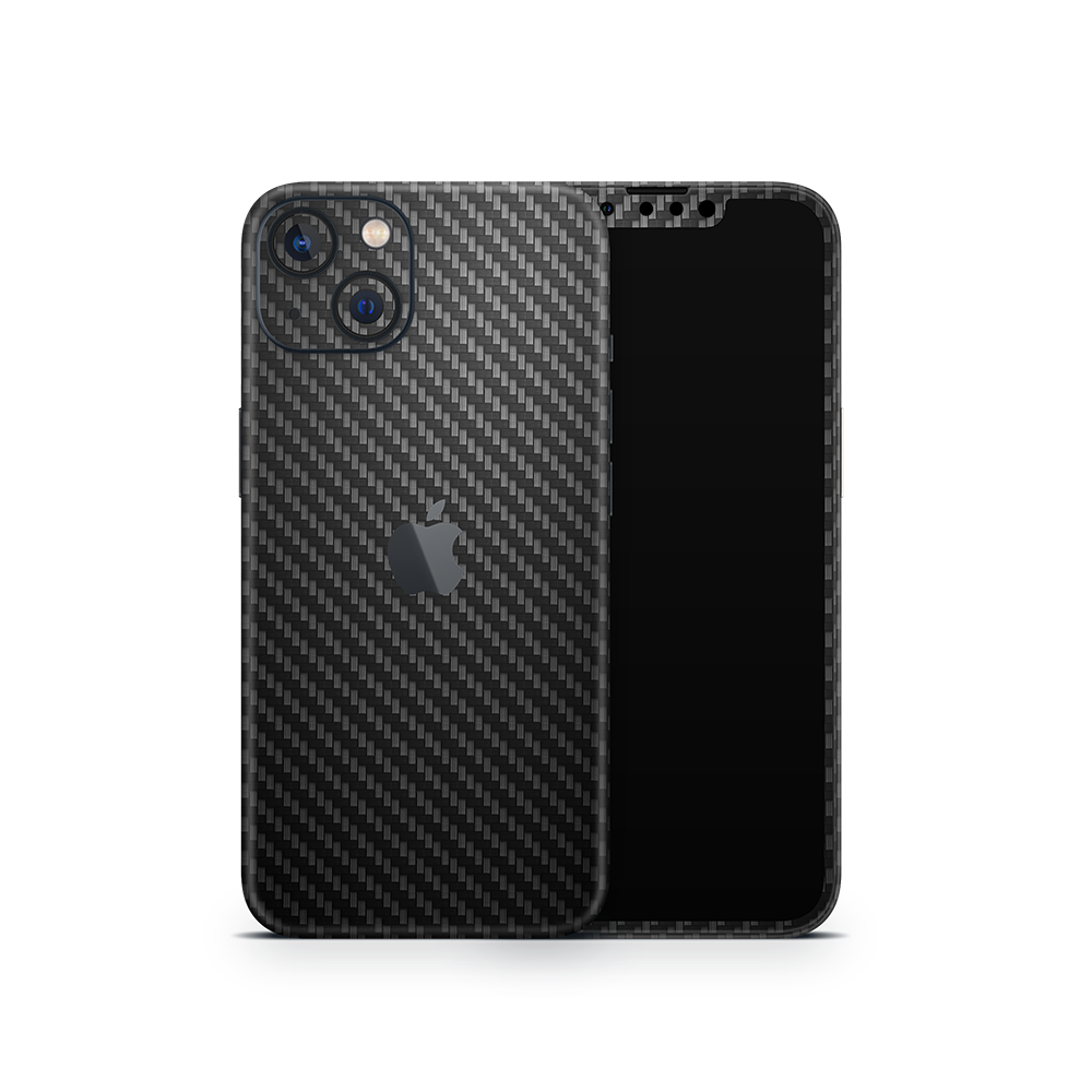 SkinNit Decal Sticker Skin Apple iPhone 13 Mini Carbon Fiber Black (Decal Skin)