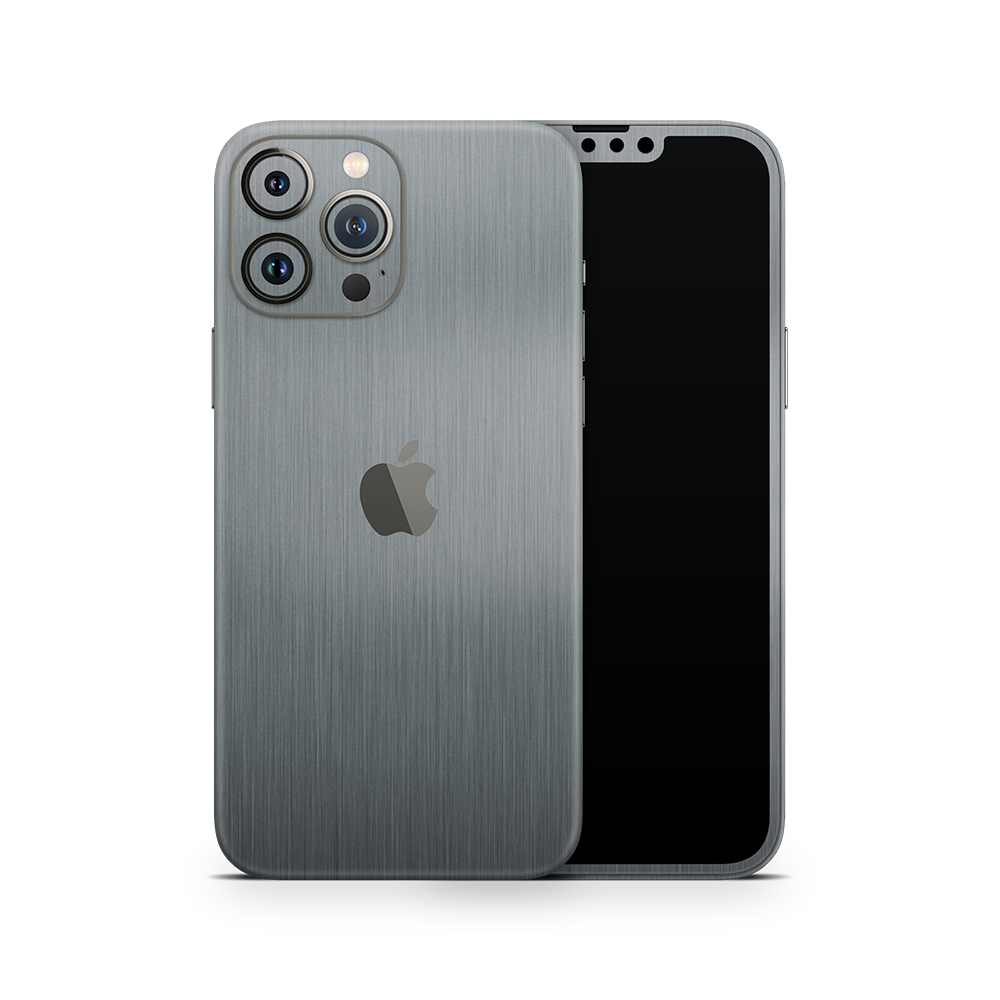SkinNit Decal Sticker Skin Apple iPhone 13 Pro Max Brushed Aluminum (Decal Skin)