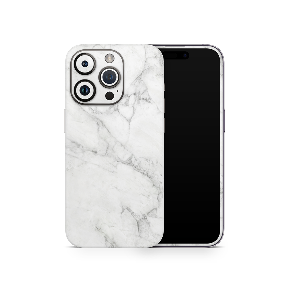 SkinNit Decal Sticker Skin Apple iPhone 15 Pro Marble White