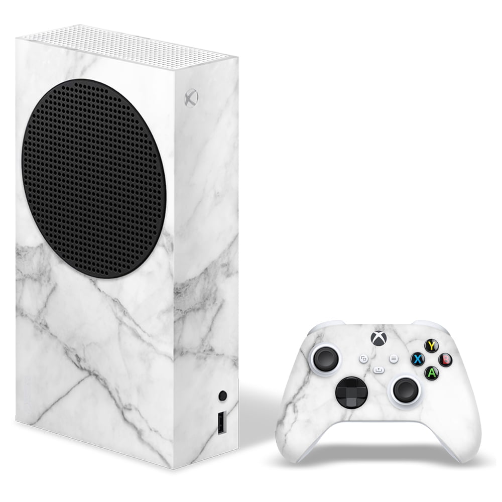 SkinNit Decal Sticker Skin For Xbox Series S: White Marble