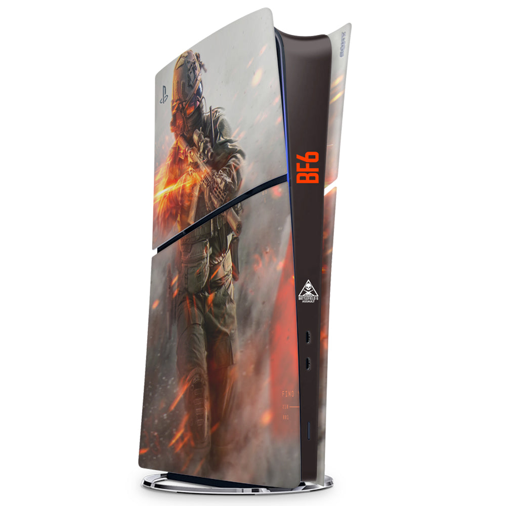 Decal Skin Compatible with PS5 Slim Digital (No Disc): Battlefield 6 Assult (Decal Only)