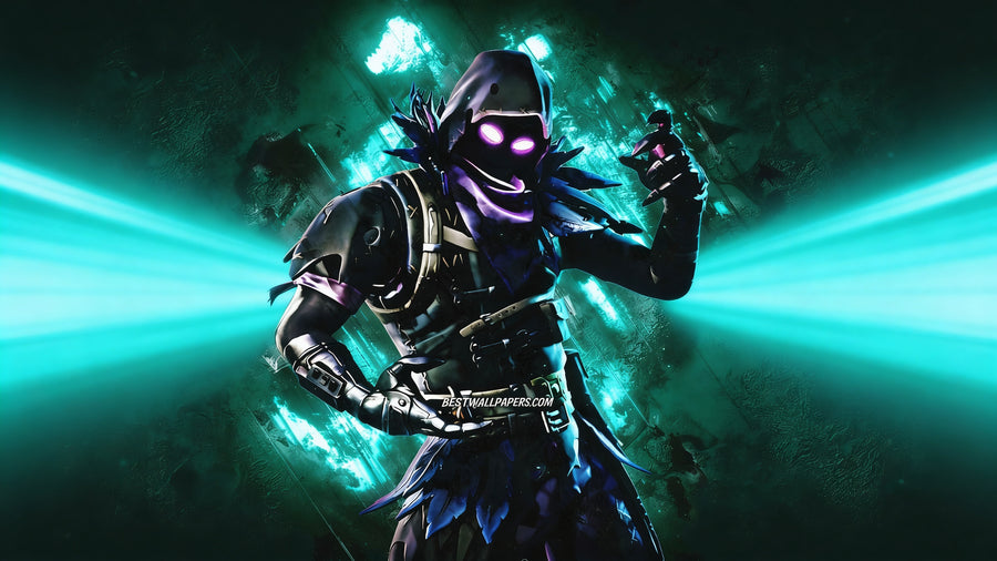 Fortnite Raven Neon Shadow SkinNit design - Seedream 16:9 edit