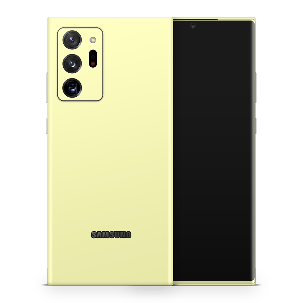 SkinNit Decal Sticker Skin Samsung Galaxy Note 20 Ultra Pastel Yellow (Decal Skin)