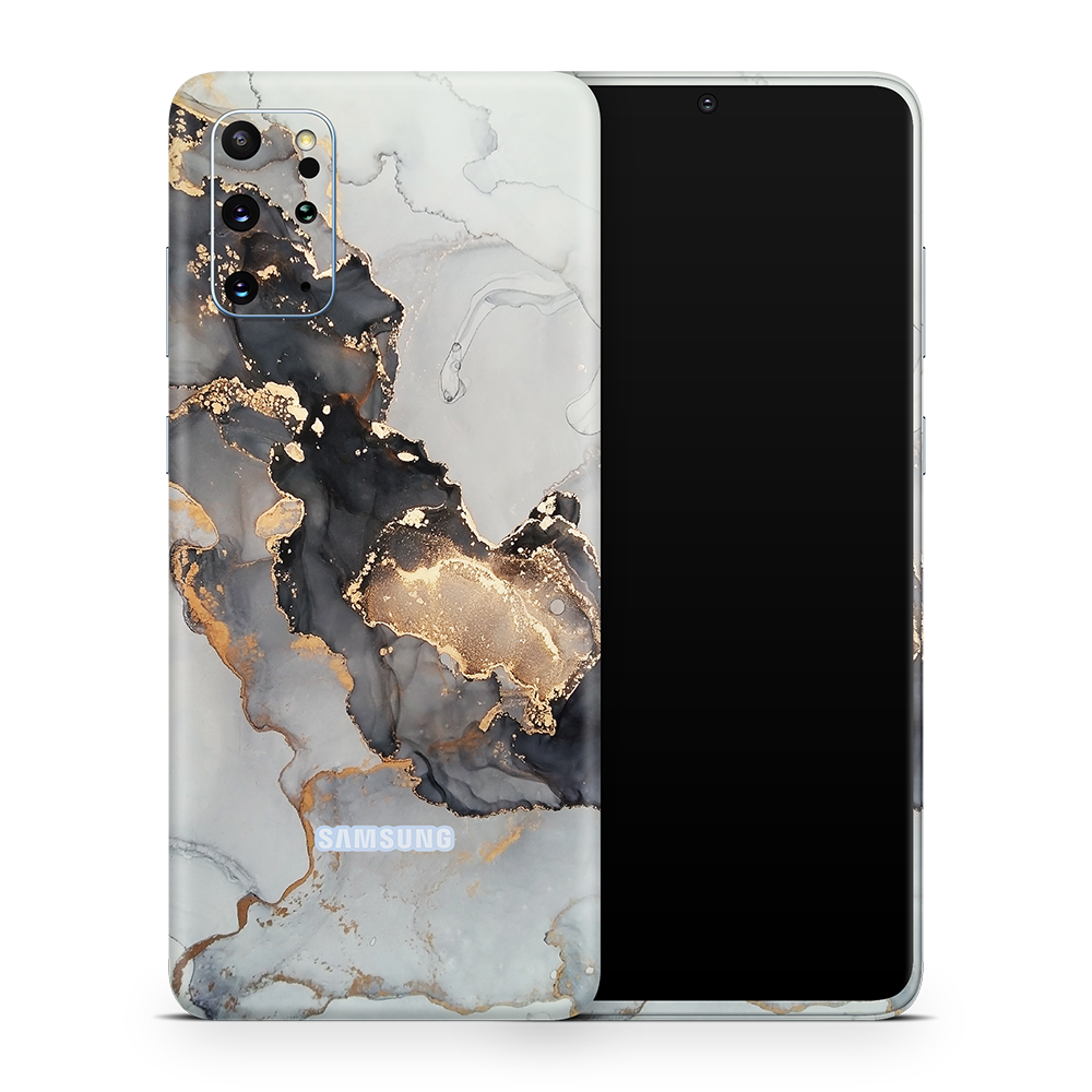 SkinNit Decal Sticker Skin Samsung Galaxy S20 Plus Marble White Gold (Decal Skin)