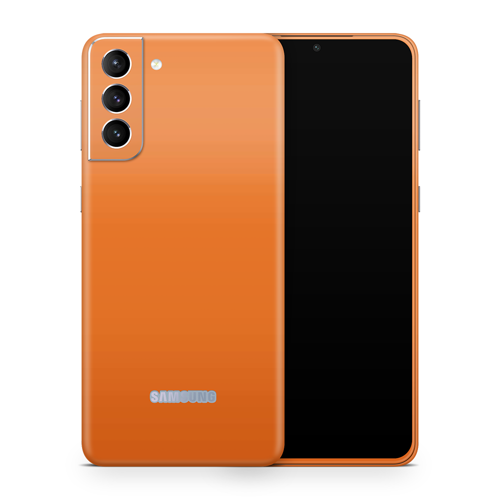 SkinNit Decal Sticker Skin Samsung Galaxy S21 Orange (Decal Skin)