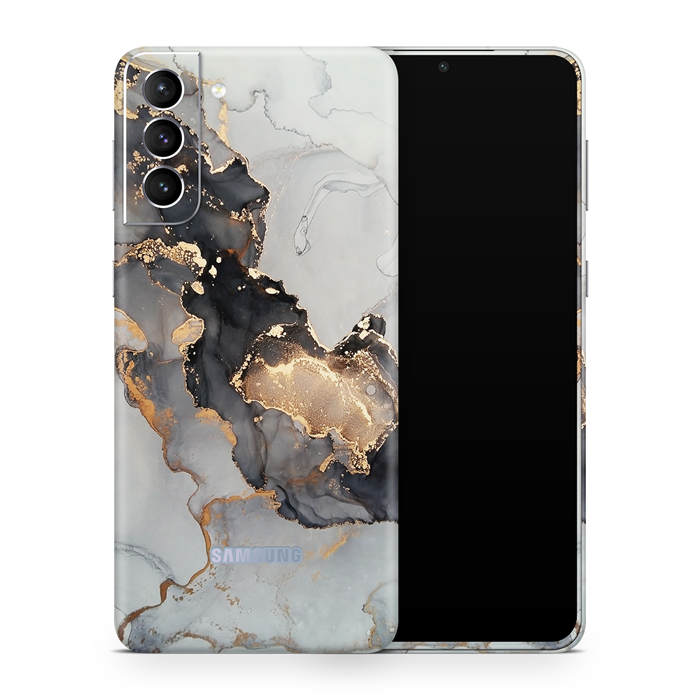 SkinNit Decal Sticker Skin Samsung Galaxy S22 Plus Marble White Gold