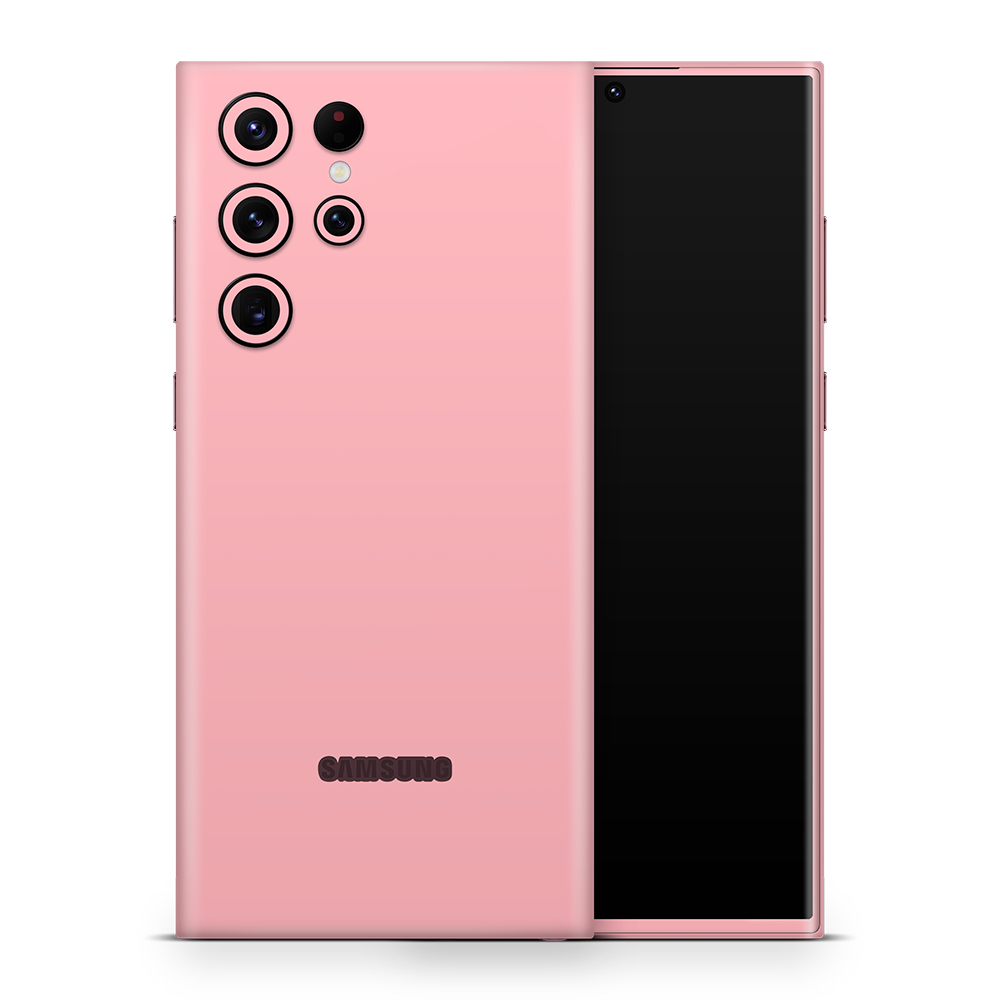 SkinNit Decal Sticker Skin Samsung Galaxy S22 Ultra Pastel Pink (Decal Skin)