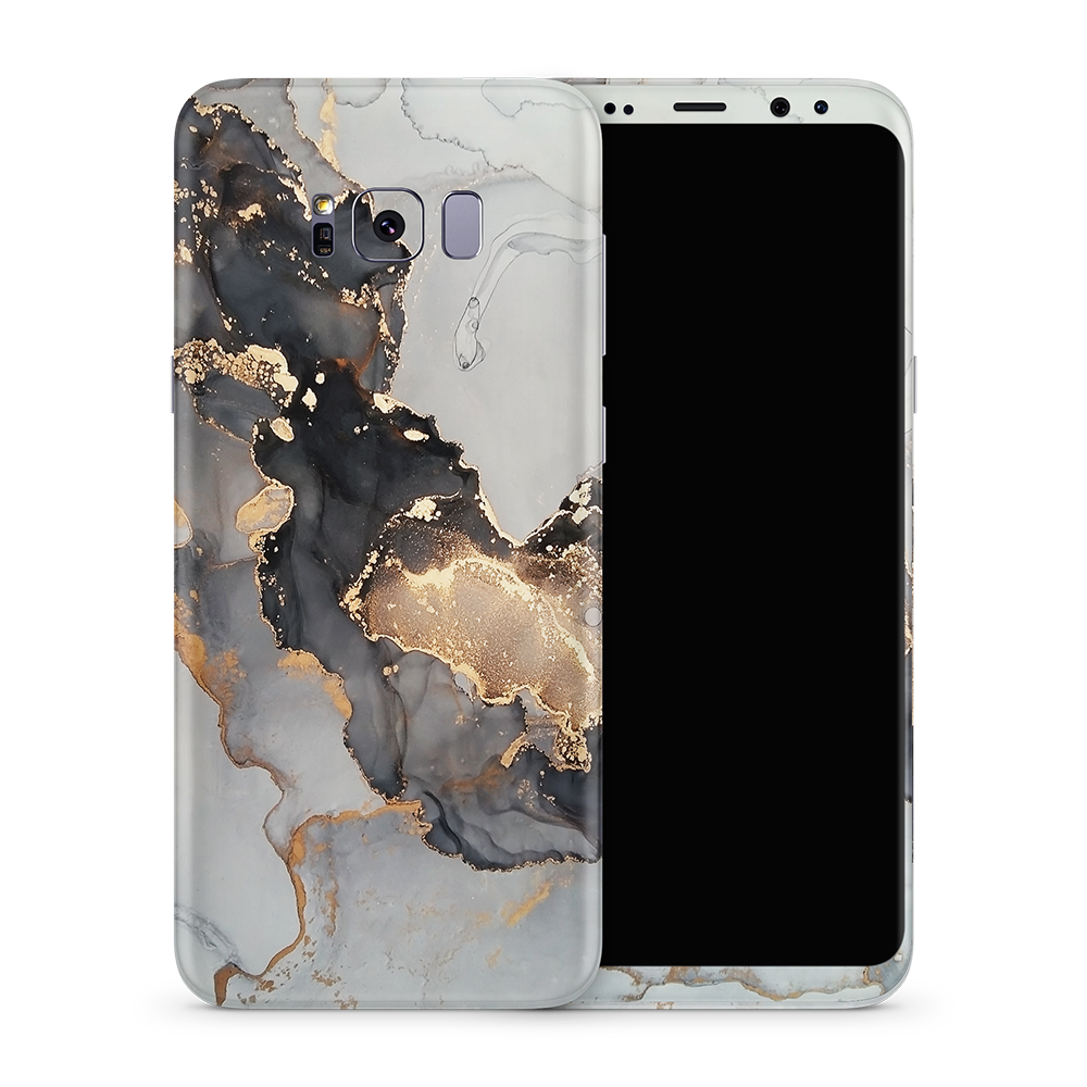 SkinNit Decal Sticker Skin Samsung Galaxy S8 Plus Marble White Gold (Decal Skin)