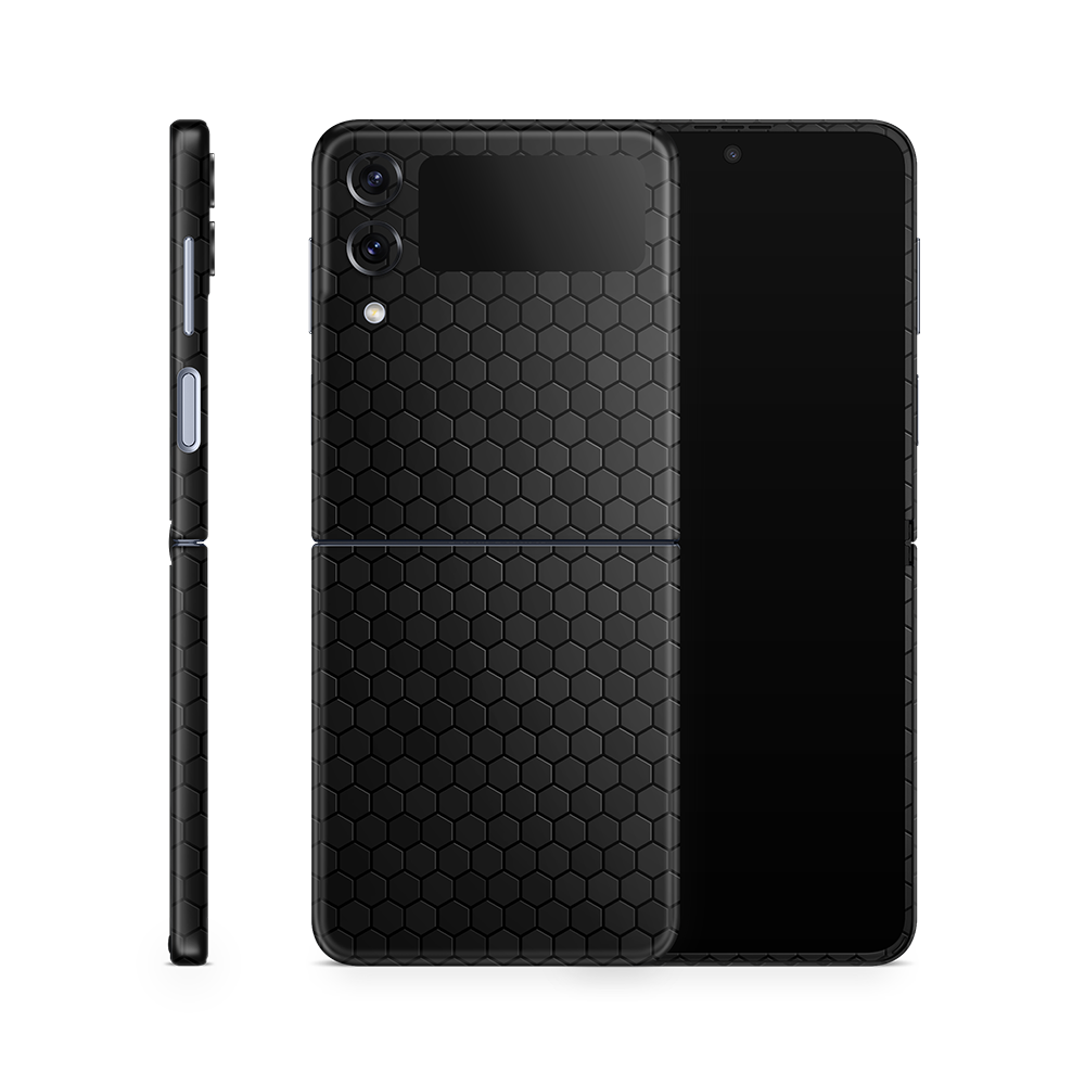 SkinNit Decal Sticker Skin Samsung Galaxy Z Flip 4 Honeycomb Black (Decal Skin)