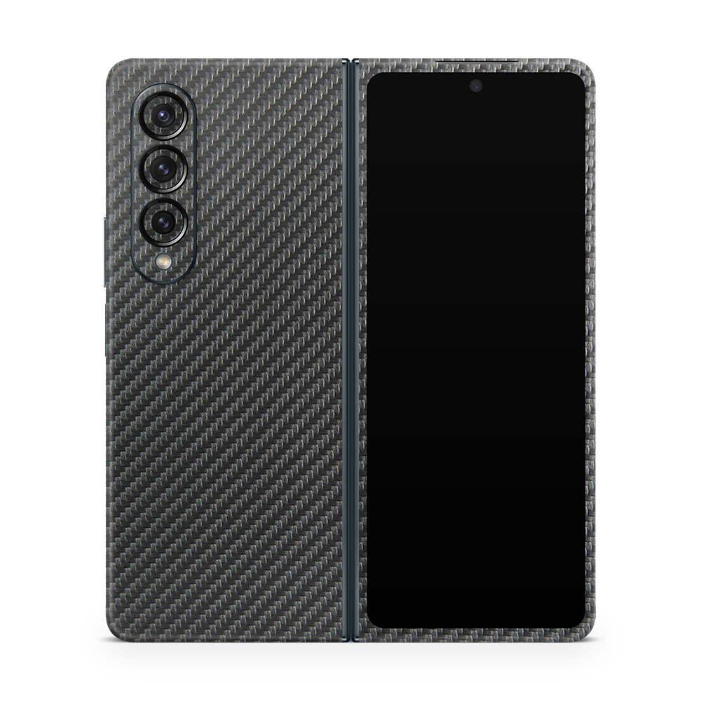 SkinNit Decal Sticker Skin Samsung Galaxy Z Fold 4 Carbon Fiber Anthracite (Decal Skin)