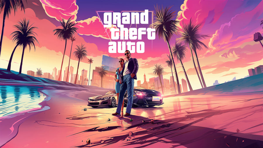 GTA VI Vibrant Sunset Cityscape - Gaming Culture Range SkinNit design