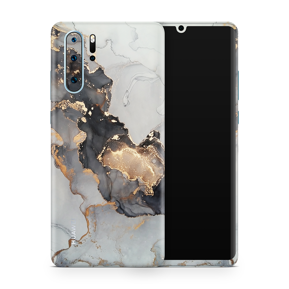 SkinNit Decal Sticker Skin Huawei P30 Pro Marble White Gold (Decal Skin)