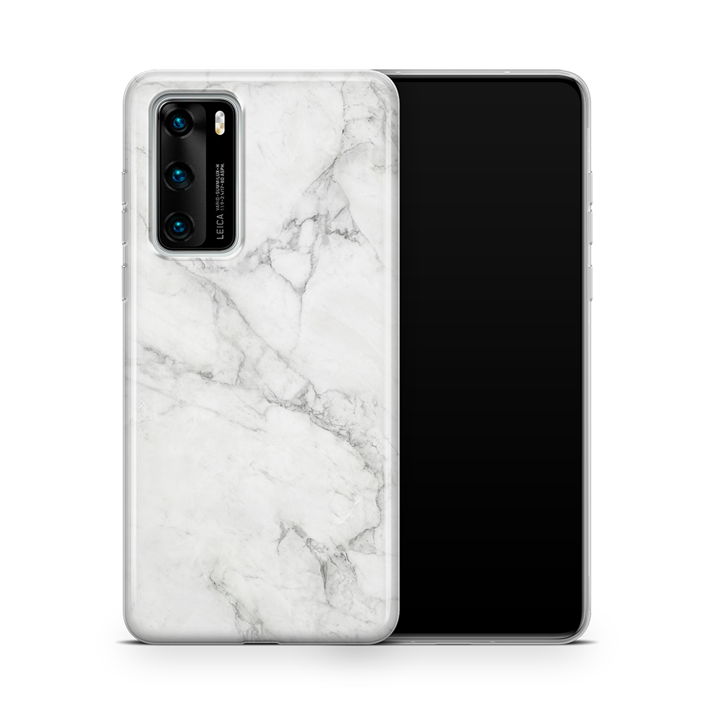 SkinNit Decal Sticker Skin Huawei P40 Marble White (Decal Skin)