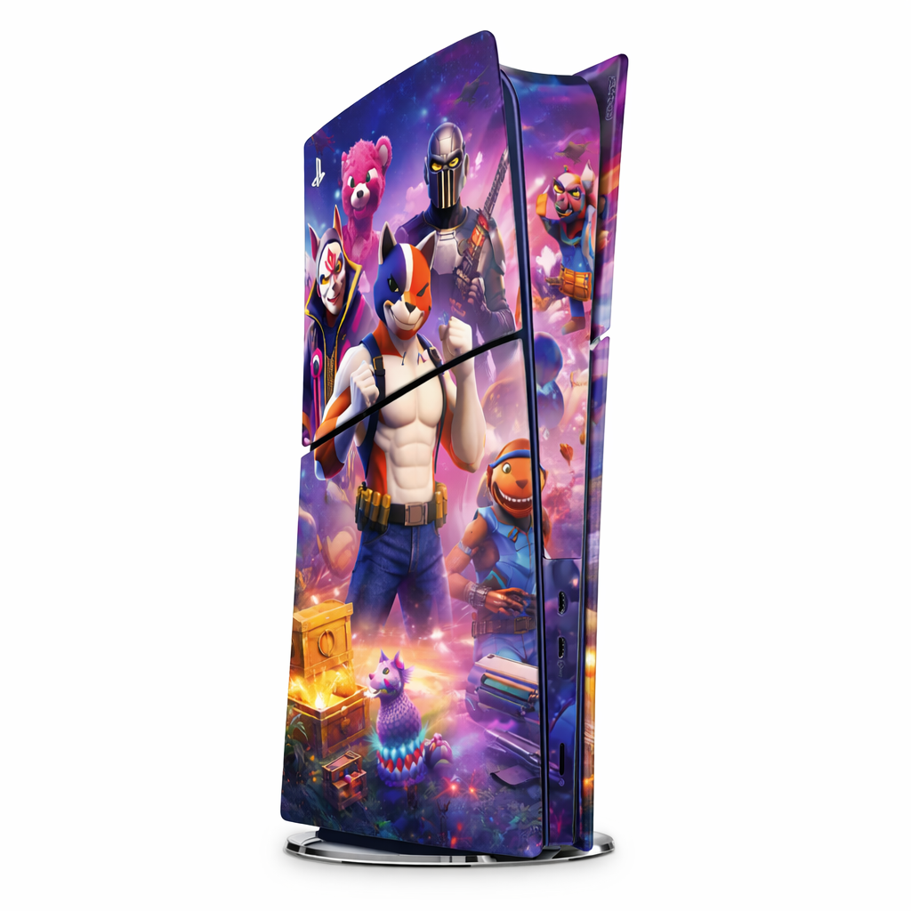 Skin Compatible with PS5 Slim Digital (No Disc): Fortnite Neon cyber arena