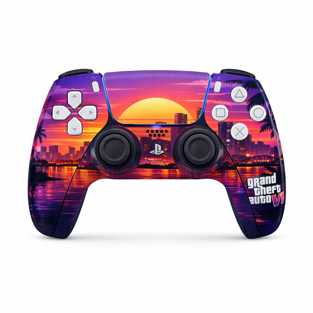 Skin Compatible with PS5 Digital (No Disc): Grand Theft Auto VI Neon coastal noir