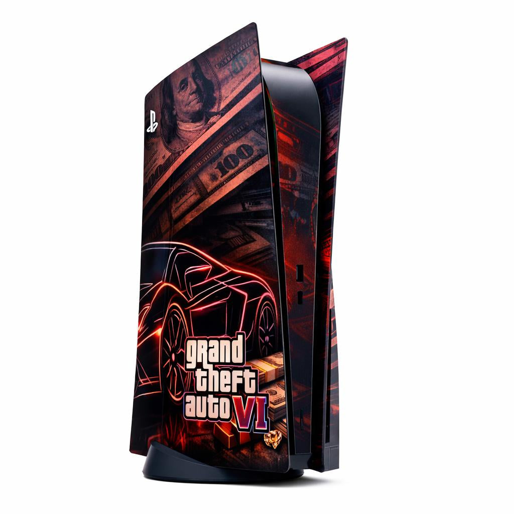Skin Compatible with PS5 (Disc): Grand Theft Auto VI Street crime collage