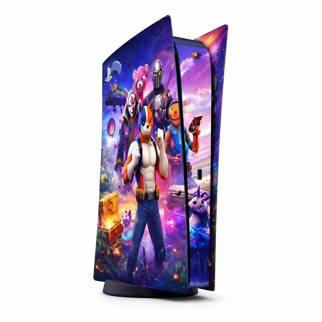 Skin Compatible with PS5 Digital (No Disc): Fortnite Neon cyber arena