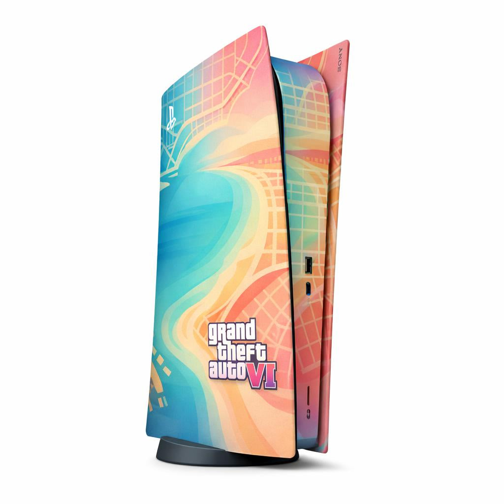 Skin Compatible with PS5 Digital (No Disc): Grand Theft Auto VI Street crime collage