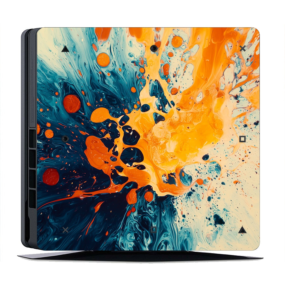 Decal Skin Sticker for PS4 Slim: Abstract Splash Art