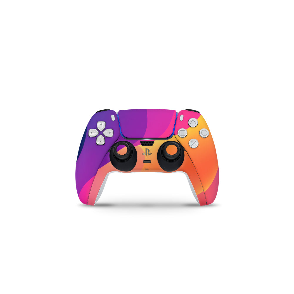 Decal Skin Sticker Compatible with PS5 Slim Digital (No Disk): Vibrant Sunset Waves
