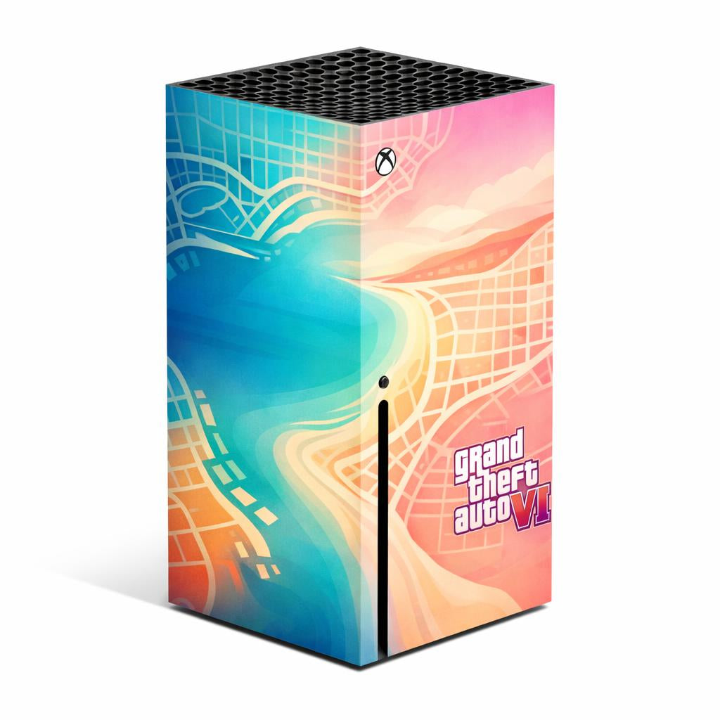 Skin Compatible with Xbox Series X: Grand Theft Auto VI Street crime collage