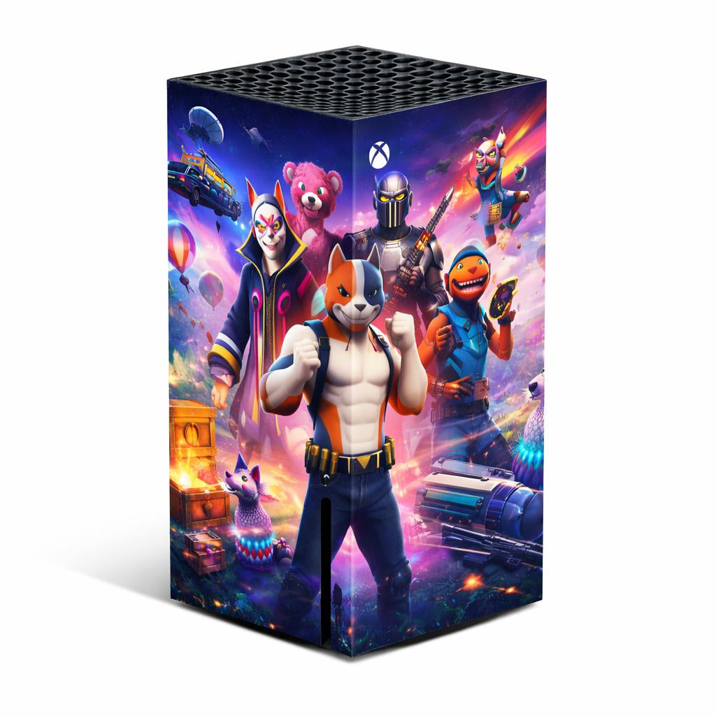 Skin Compatible with Xbox Series X: Fortnite Neon cyber arena